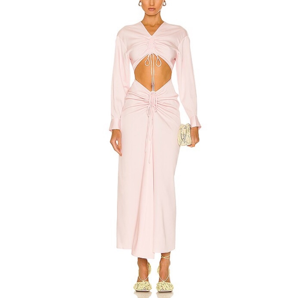 CHRISTOPHER ESBER
Ruched Disconnect Shirt Dress Light Pink